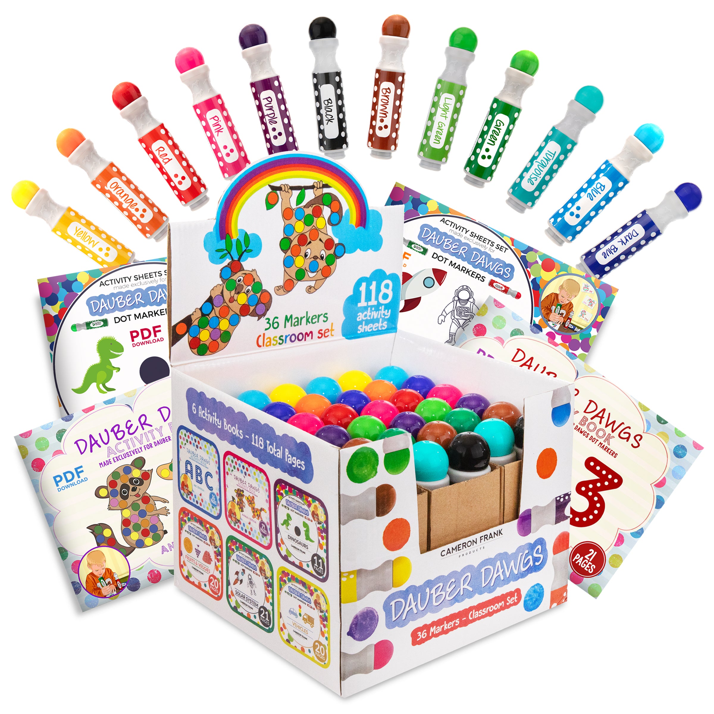 Cameron Frank Products Dot Markers for Toddlers 1-3 - Set of 8