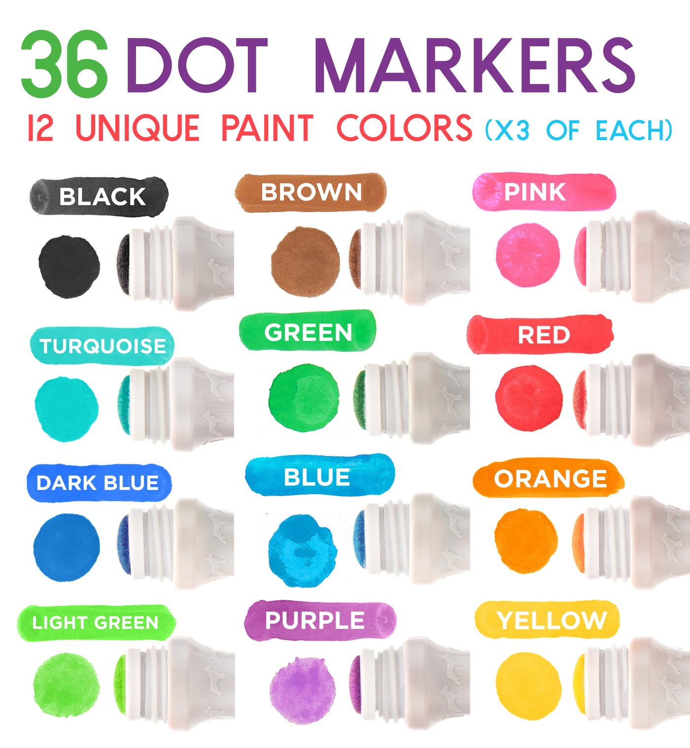 Cameron Frank - Washable Dot Markers 36-Pack w 121 Activity Sheets, Gift  Set for Toddler Art Activities 
